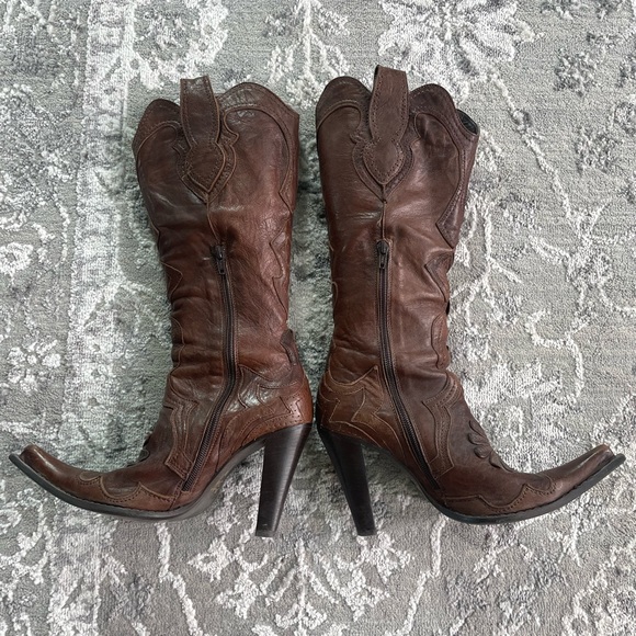 Italian leather cowboy boot size 37 - Picture 2 of 4